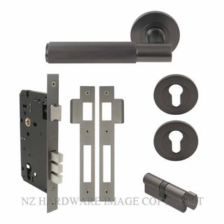 WINDSOR 8484 GN NIDO VERGE LINEAR KNURL ROUND ROSE ENTRANCE SET GRAPHITE NICKEL