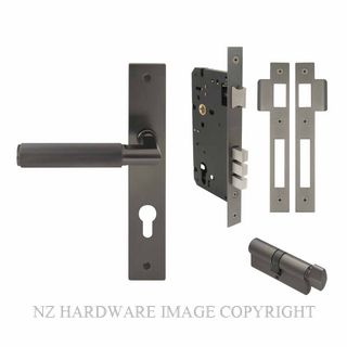 WINDSOR 8496 GN NIDO LUMINA LINEAR KNURL LONG PLATE ENTRANCE SET GRAPHITE NICKEL