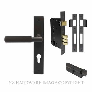 WINDSOR 8496 DRB NIDO LUMINA LINEAR KNURL LONG PLATE ENTRANCE SET DARK ROMAN BRASS