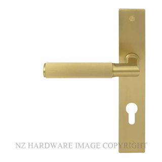 WINDSOR 8493 E85 MSB NIDO LUMINA LINEAR KNURL LEVER ON E85 PLATE SET MATT SATIN BRASS