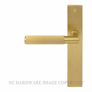 WINDSOR 8493 MSB NIDO LUMINA LINEAR KNURL LEVER ON PLAIN PLATE SET MATT SATIN BRASS