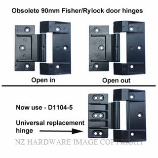 NZHHD1104-5 HINGE - FISHER/RYLOCK 90MM BLACK