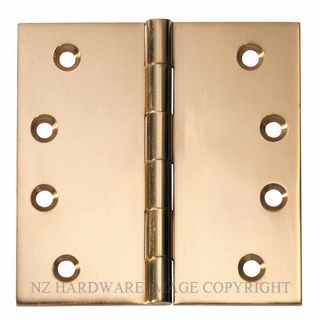 SDG 21373 UPB HINGE FIXED PIN 100X100MM UNLACQUERED POLISHED BRASS