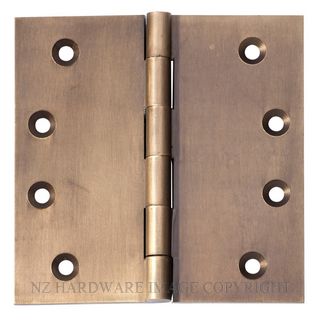 SDG 2374 AB HINGE FIXED PIN 100X100MM ANTIQUE BRASS