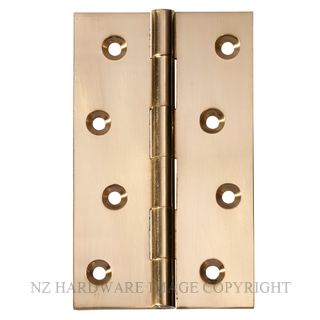 SDG 2472 PB HINGE FIXED PIN 100X60MM POLISHED BRASS