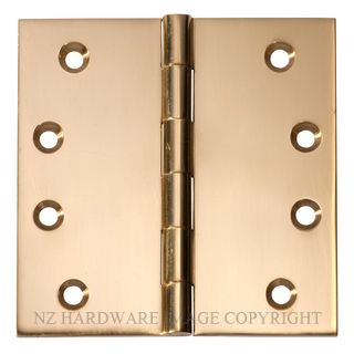 SDG 2474 PB HINGE FIXED PIN 100X100MM POLISHED BRASS