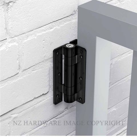 D&D TECH KF3A1BL KWIKFIT S3 ALUM 1" WALL HINGE PAIR BLACK