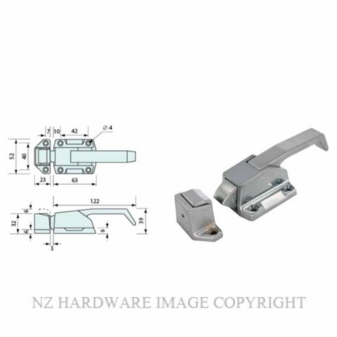 NZ HARDWARE CR001 COOLER LATCH SATIN STAINLESS