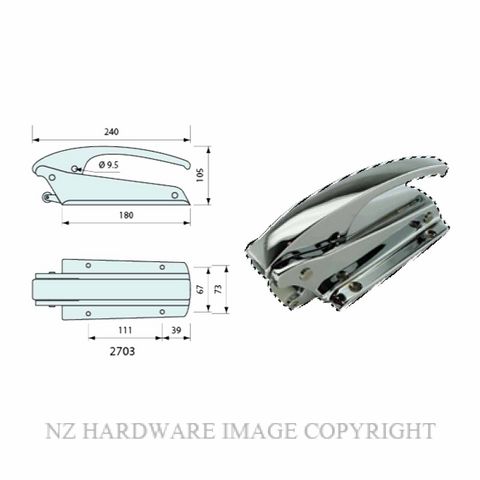 NZ HARDWARE CR005 COOLER LATCH CHROME PLATE