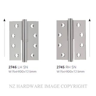 SDG 2746 SN HINGE - LIFT OFF LH SATIN NICKEL