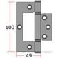 SDG 2497 PB HINGE HIRLINE BALL BEARING 100X49MM POLISHED BRASS