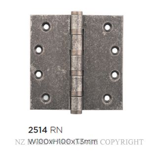 SDG 2514 RN HINGE - BALL BEARING 100X100 RUMBLED NICKEL