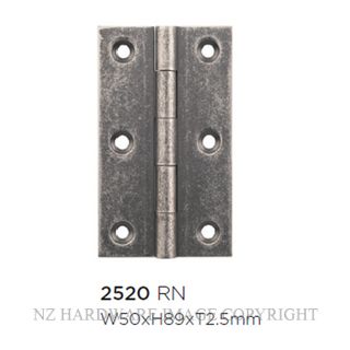 SDG 2520 RN HINGE FIXED PIN 89X50MM RUMBLED NICKEL