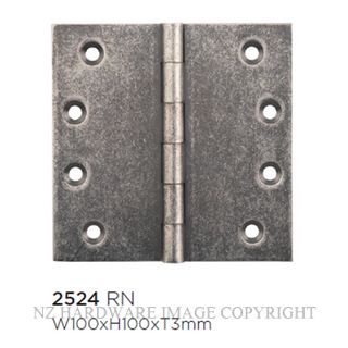 SDG 2524 RN HINGE FIXED PIN 100X100MM RUMBLED NICKEL