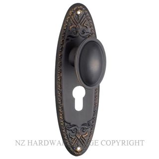 TRADCO 0996E FITZROY EURO LOCK HANDLE SET ANTIQUE COPPER