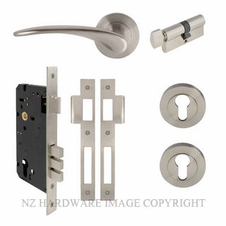 WINDSOR 7080 BN ASTRON APOLLO RND ROSE ENTRANCE SET BRUSHED NICKEL