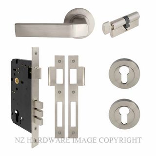 WINDSOR 7085 BN ASTRON QUBE ROUND ROSE ENTRANCE SET BRUSHED NICKEL