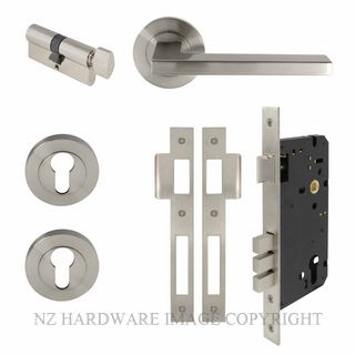 WINDSOR 7110 BN ASTRON VECTOR RND ROSE ENTRANCE SET BRUSHED NICKEL
