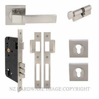 WINDSOR 7424 BN ASTRON QUBE ELITE SQUARE ROSE ENTRANCE SET BRUSHED NICKEL