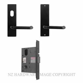 MILES NELSON MNCKITST-NC/BLK STOREROOM LOCK KIT 90 LEVER ON PLATE BLACK