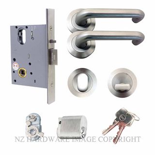 MILES NELSON MNCKITWR90OF-CYL OFFICE LOCK KIT 90 LEVER ON ROSE SATIN CHROME