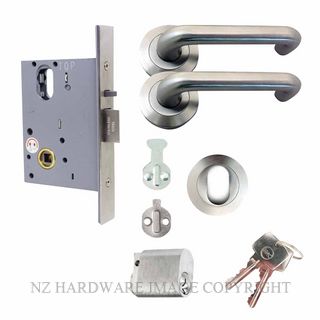 MILES NELSON MNCKITWR90CL/ST-CYL STOREROOM LOCK KIT 90 LEVER ON ROSE SATIN CHROME