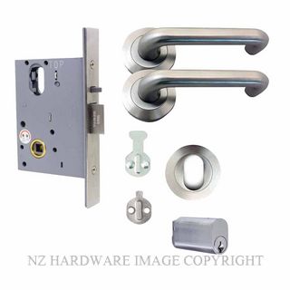 MILES NELSON MNCKITWR90CL/ST-CYLE STOREROOM LOCK KIT 90 LEVER ON ROSE SATIN CHROME
