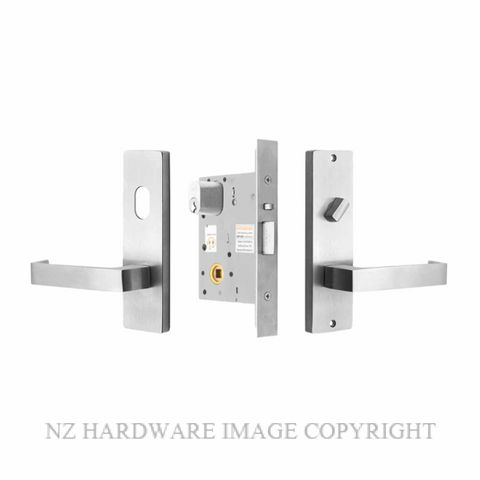 MILES NELSON ENTRANCE LOCK 87 LEVER ON PLATE SATIN CHROME