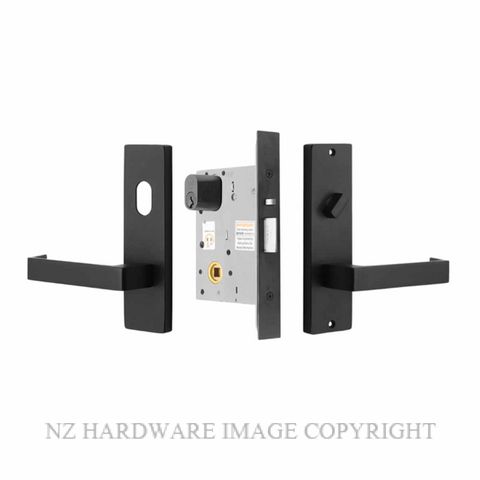 MILES NELSON ENTRANCE LOCK 87 LEVER ON PLATE BLACK