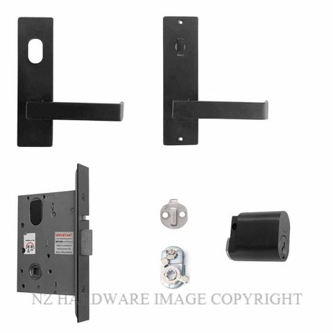 MILES NELSON ENTRANCE LOCK 87 LEVER ON PLATE BLACK