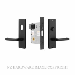 MILES NELSON ENTRANCE LOCK 90 LEVER ON PLATE BLACK