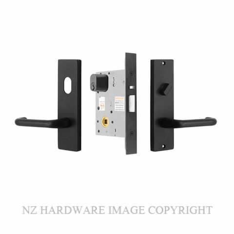MILES NELSON ENTRANCE LOCK 90 LEVER ON PLATE BLACK
