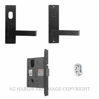 MILES NELSON MNCKITEL-NC/87BLK ENTRANCE LOCK KIT 87 LEVER ON PLATE BLACK