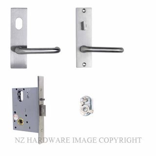 MILES NELSON MNCKITEL-NC ENTRANCE LOCK KIT 90 LEVER ON PLATE SATIN CHROME