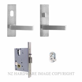 MILES NELSON MNCKITEL-NC/87 ENTRANCE LOCK KIT 87 LEVER ON PLATE SATIN CHROME