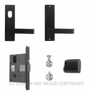 MILES NELSON CLASSROOM-STOREROOM LOCK 87 LEVER ON PLATE BLACK