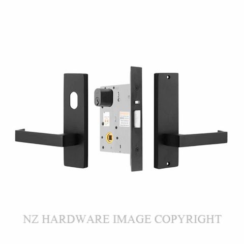 MILES NELSON CLASSROOM-STOREROOM LOCK 87 LEVER ON PLATE BLACK