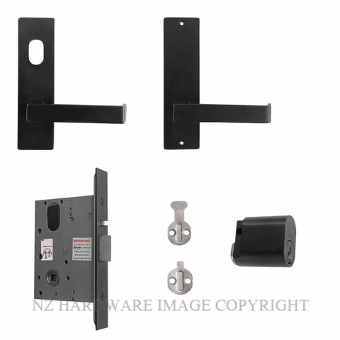 MILES NELSON CLASSROOM-STOREROOM LOCK 87 LEVER ON PLATE BLACK