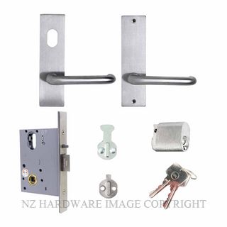 MILES NELSON MNCKITST STOREROOM LOCK KIT 90 LEVER ON PLATE SATIN CHROME