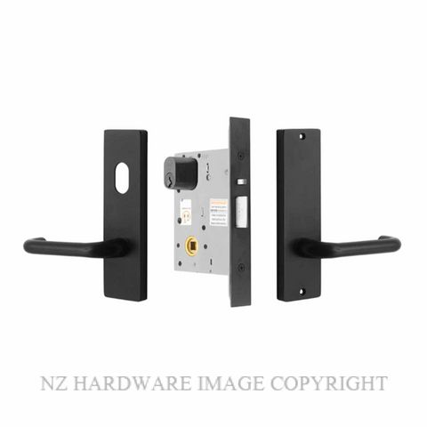 MILES NELSON CLASSROOM-STOREROOM LOCK 90 LEVER ON PLATE BLACK