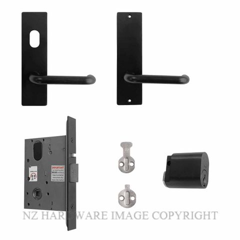 MILES NELSON CLASSROOM-STOREROOM LOCK 90 LEVER ON PLATE BLACK