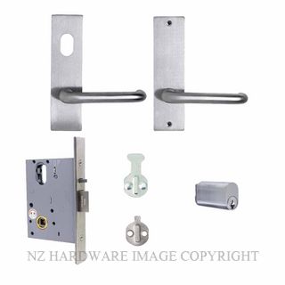 MILES NELSON MNCKITST-EXTC STOREROOM LOCK KIT 90 LEVER ON PLATE SATIN CHROME