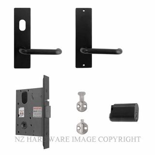 MILES NELSON MNCKITST-EXTC/BLK STOREROOM LOCK KIT 90 LEVER ON PLATE BLACK