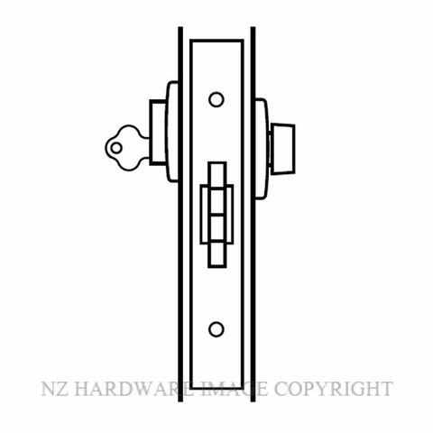 LOCKWOOD 3573WT CYLINDER & TURN SLIDNG DOOR LOCK SATIN CHROME