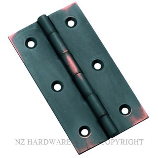 TRADCO 3794 AC HINGE FIXED PIN 76 X 41MM ANTIQUE COPPER