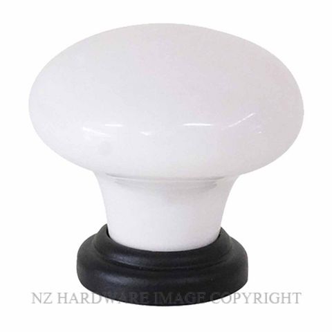 TRADCO 21052 - 21053 CABINET KNOB PORCELAIN-MATT BLACK