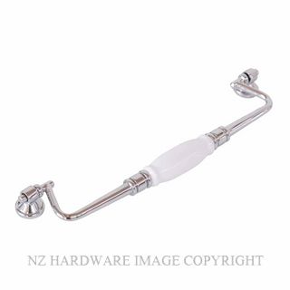 TRADCO 21039 CABINET HANDLE WHITE PORCELAIN DROP CHROME PLATE