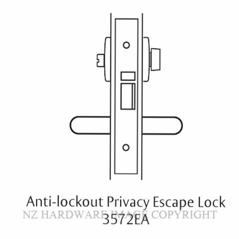 LOCKWOOD 3572EA ANTI LOCKOUT PRIVACY LATCH 60MM SATIN CHROME