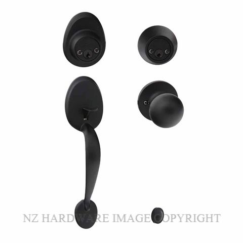 EZSET EZ410MABABLK MAYFAIR ENT/SET DBL CYL BALA INT MATT BLACK