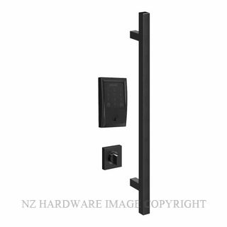 SCHLAGE SRS63-600PVDB TURIN ENTRANCE PULL WITH ENCODE DEADBOLT PVDB BLACK